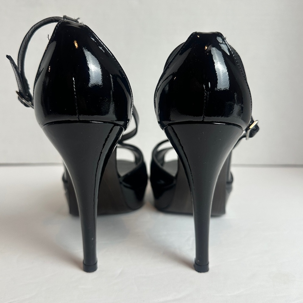 Stuart Weitzman Black Exert Platform Stiletto Patent Leather Heels Size 8.5 - Picture 8 of 16